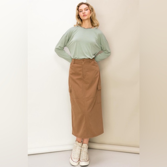 231B-SAGE. Soft Long Sleeve Crew Neck Top - Picture 4 of 5